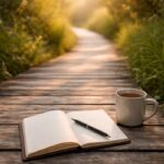 Notizbuch und Stift als Symbol für Selbstreflexion: Schuldgefühle loslassen, Verantwortung übernehmen